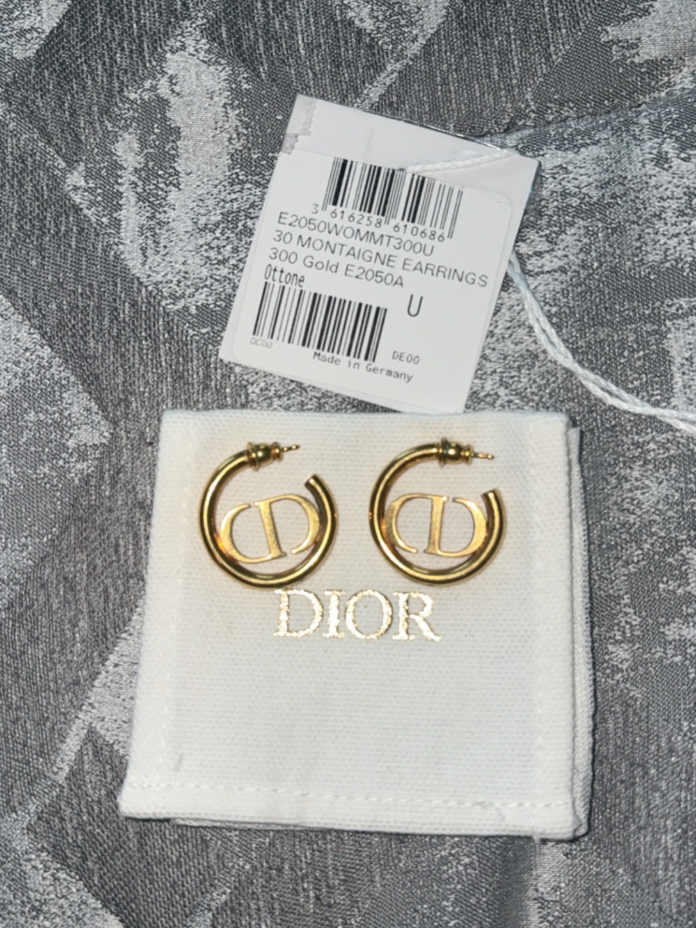 Dior Gold CD Hoop Earrings